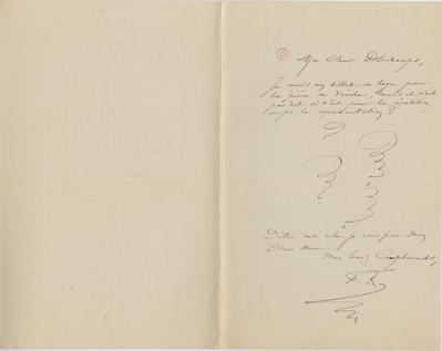 Lettre de Félicien Rops à [Léon] Deschamps. s.l., 0000/00/00. Paris, Bibliothèque Littéraire Jacques Doucet, MNR/beta/1745