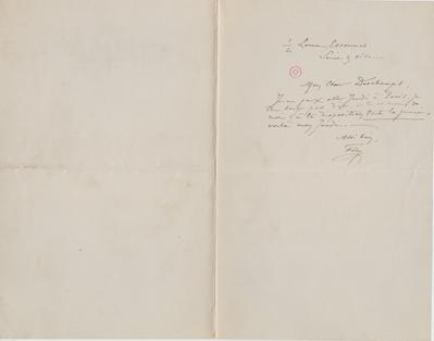 Lettre de Félicien Rops à [Léon] Deschamps. Corbeil-Essonnes, 0000/00/00. Paris, Bibliothèque Littéraire Jacques Doucet, MNR/beta/1753