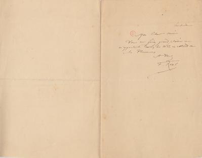 Lettre de Félicien Rops à [Léon] [Deschamps]. s.l., 0000/00/00. Paris, Bibliothèque Littéraire Jacques Doucet, MNR/beta/1754