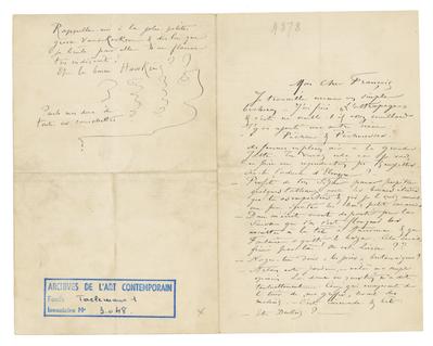 Lettre de Félicien Rops à François [Taelemans]. s.l., 1877/00/00. Bruxelles, Musées Royaux des Beaux-Arts de Belgique, MRBAB/AACB/003048