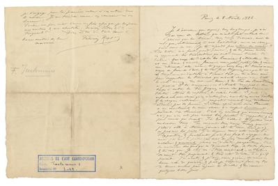 Lettre de Félicien Rops à François [Taelemans]. Paris, 1886/04/08. Bruxelles, Musées Royaux des Beaux-Arts de Belgique, MRBAB/AACB/003049