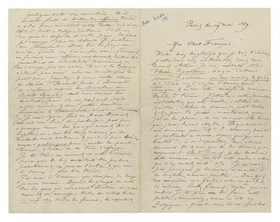 Lettre de Félicien Rops à François [Taelemans]. Paris, 1889/05/19. Bruxelles, Musées Royaux des Beaux-Arts de Belgique, MRBAB/AACB/003052