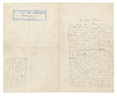 Lettre de Félicien Rops à François [Taelemans]. [Paris], 0000/00/00. Bruxelles, Musées Royaux des Beaux-Arts de Belgique, MRBAB/AACB/003056