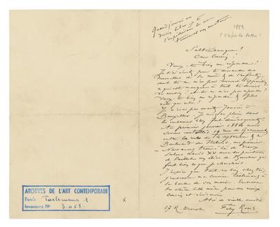 Lettre de Félicien Rops à [François] Taelemans. Paris, 1883/12/00. Bruxelles, Musées Royaux des Beaux-Arts de Belgique, MRBAB/AACB/003058