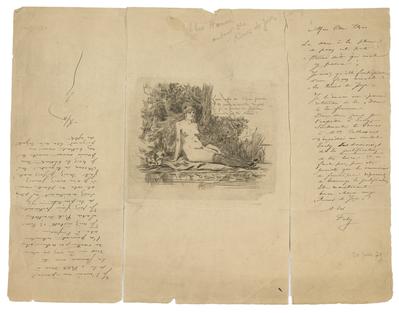 Lettre avec épreuve de Félicien Rops à Théo [Hannon]. Paris, 1879/06/19. Bruxelles, Musées Royaux des Beaux-Arts de Belgique, MRBAB/AACB/009580