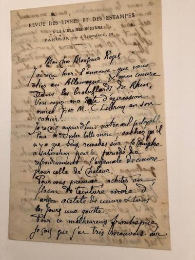 Lettre de [Joséphin] Péladan à [Félicien] Rops, Paris, 1887/00/00, Bruxelles, Atelier symboliste.