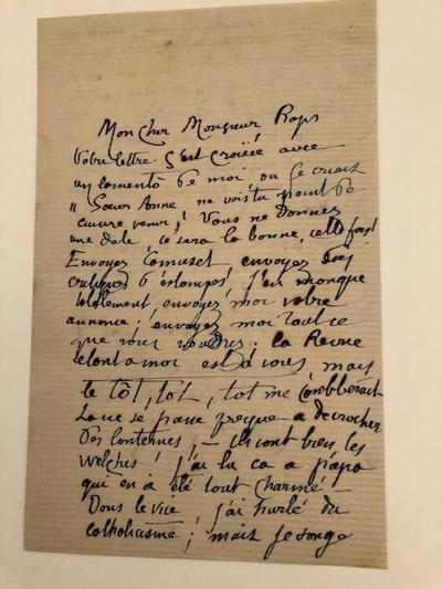 Lettre de [Joséphin] Péladan à [Félicien] Rops, s.l., 0000/00/00, Bruxelles, Atelier symboliste.