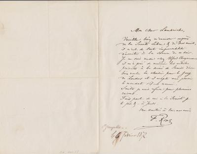 Lettre de Félicien Rops à [Edmond] Lambrichs. [Bruxelles], 1872/02/06. Province de Namur, musée Félicien Rops, SIA/DOC/3